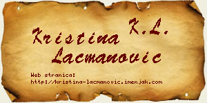 Kristina Lacmanović vizit kartica